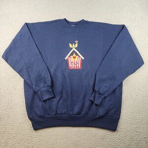 Vtg Patriotic Sweatshirt Adult Extra Large USA Crewneck Grannycore Cottagecore